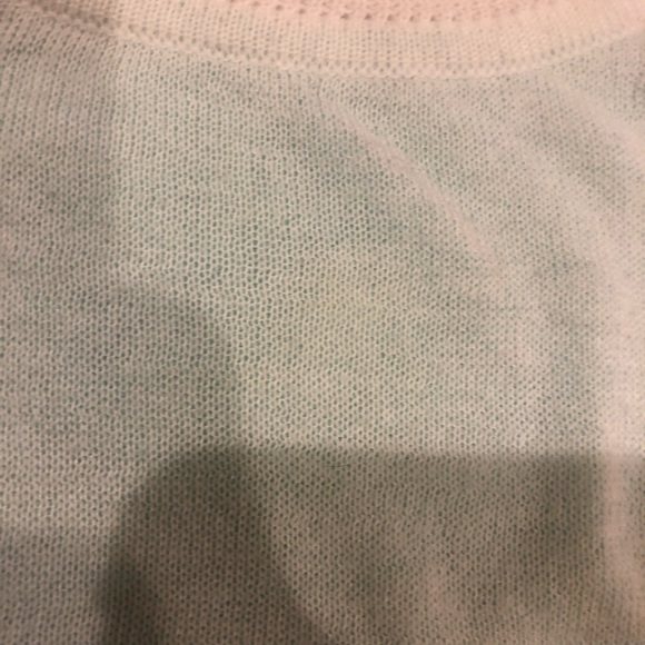 White and teal heart sweater - Picture 4 of 5